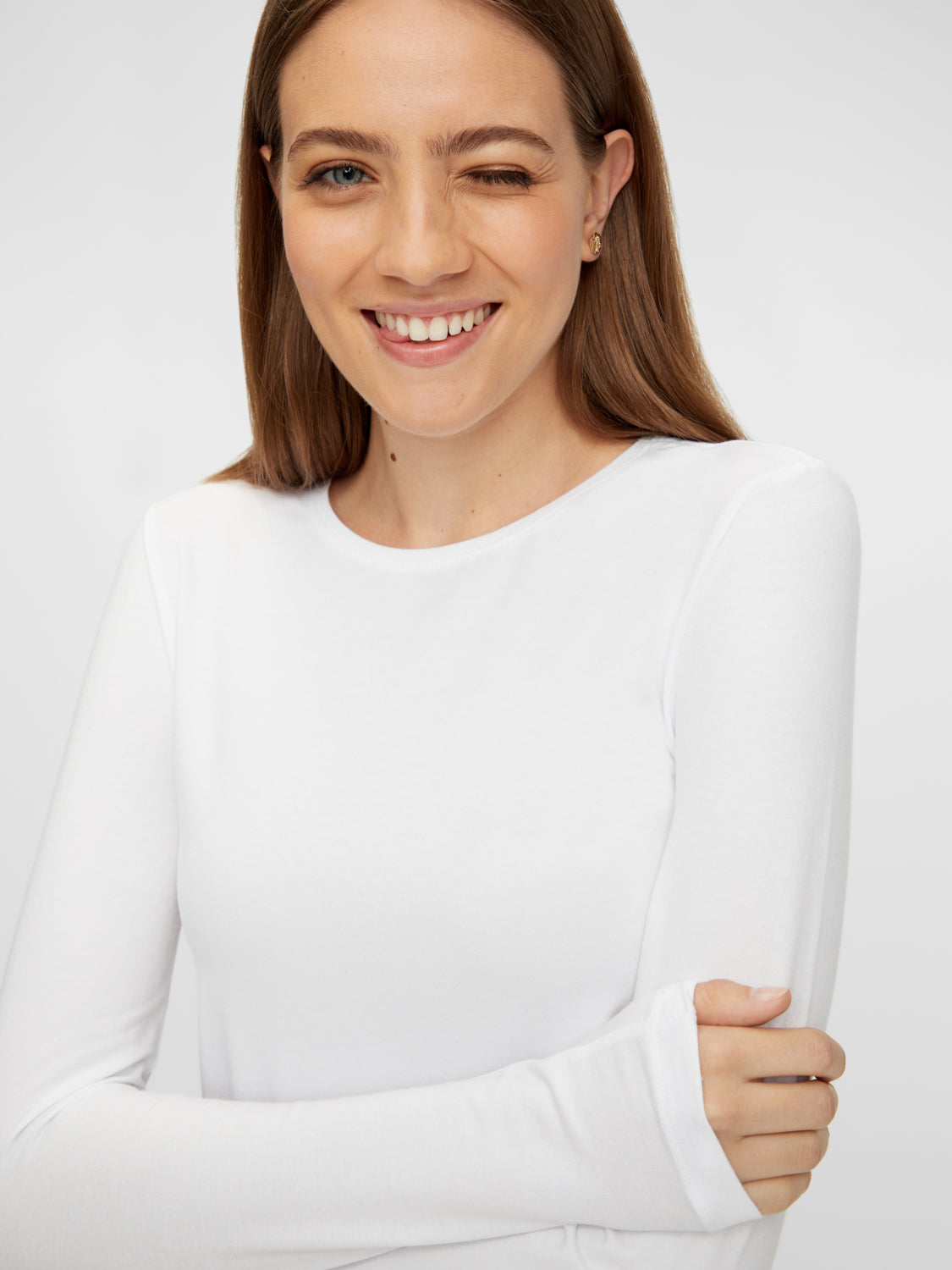PCSIRENE Langærmet Bluse - Bright White